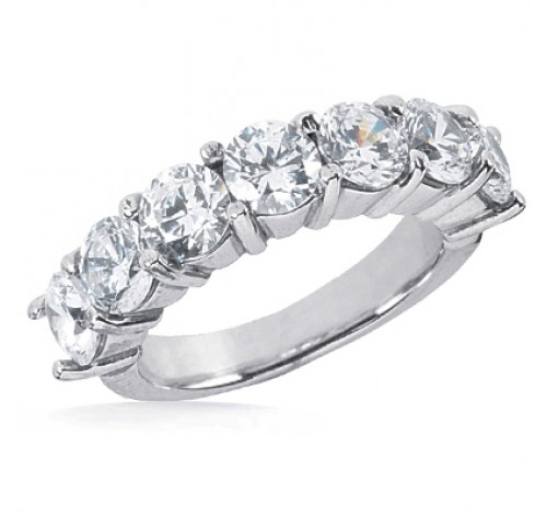  7 Round Cut Diamond Anniversary Ring, 0.20 ct Each, 1.40 tcw 