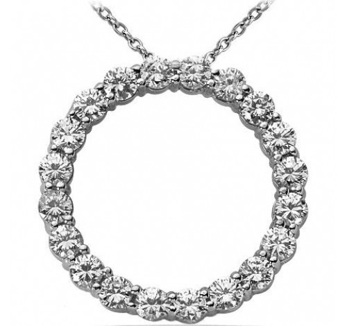 Circle of Love Round Diamond Pendant,  0.20 ct Each,  4.00 tcw