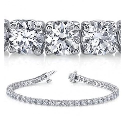  5.88 ct Round cut Diamond Tennis Bracelet, Prong, 0.10 ct each 