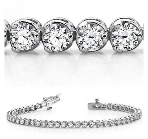  6 ct Round cut Diamond Tennis Bracelet, 3 Prong, 0.12 ct each 