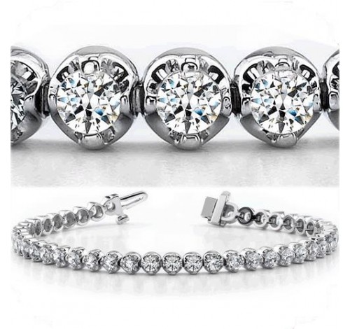  8.25 ct Round cut Diamond Tennis Bracelet, Prong, 0.25 ct each 