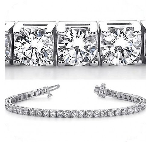  12.20 ct Round cut Diamond Tennis Bracelet, Prong, 0.33 ct each 