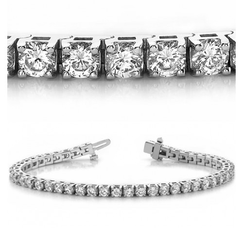  7.05 ct Round cut Diamond Tennis Bracelet, 0.15 ct each 