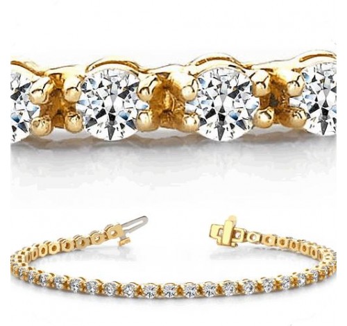  6 ct Round cut Diamond Tennis Bracelet, 0.17 ct each 