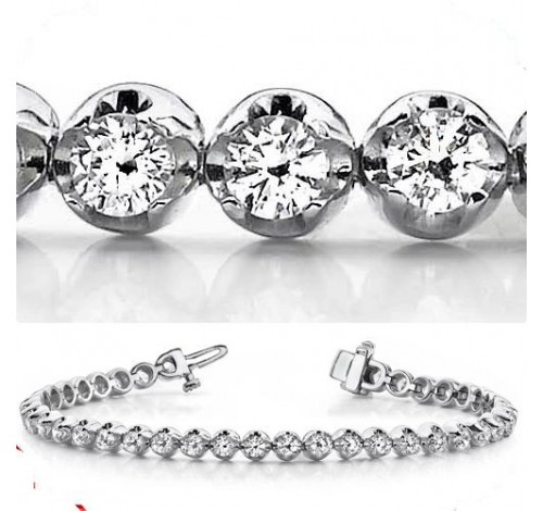  8.25 ct Round cut Diamond Tennis Bracelet, 0.25 ct each 