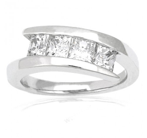 4 Princess Cut Diamond Anniversary Ring,  0.40 ct Each,  1.60 tcw