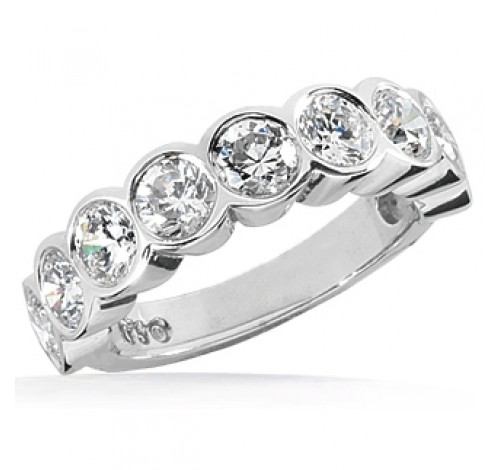 9 Round Cut Diamond Anniversary Ring,  0.25 ct Each,  2.25 tcw