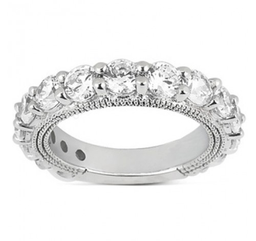 Graduated Round Diamond Anniversary Ring,  0.30ct center,  2.55tcw