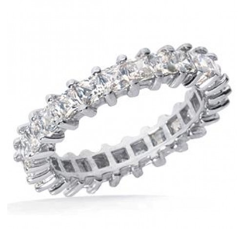  1.82 ct Princess cut Diamond Eternity Wedding Band, 0.07 ct each 