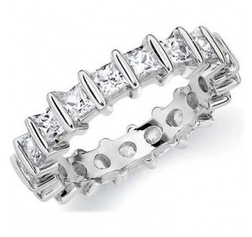  1.25 ct Princess cut Diamond Eternity Band, Bar, 0.05 ct each 