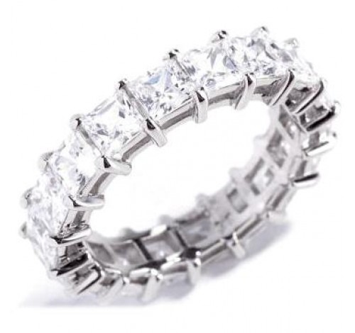  7.20 ct Princess cut Diamond Eternity Wedding Band, 0.40 ct each 