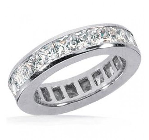  1.55 ct Princess cut Diamond Eternity Band Channel, 0.05 ct each 