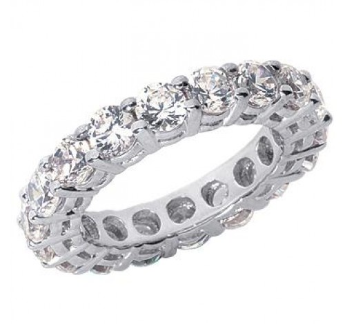  5.60 ct Round cut Diamond Eternity Wedding Band, 0.35 ct Each 