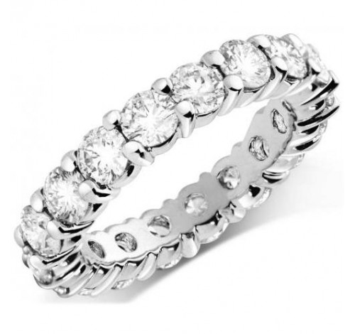  5.60 ct Round cut Diamond Eternity Wedding Band, 0.40 ct Each 