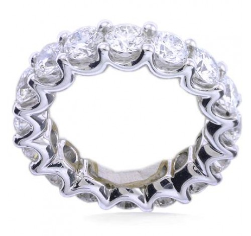  7.50 ct Round cut Diamond Eternity Wedding Band, U, 0.50 ct each 