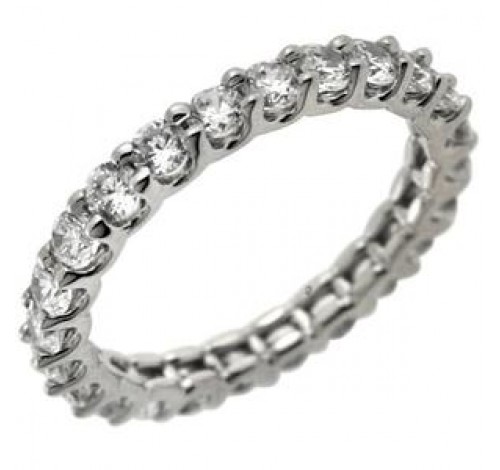  2.10 ct Round cut Diamond Eternity Wedding Band, U, 0.10 ct each 