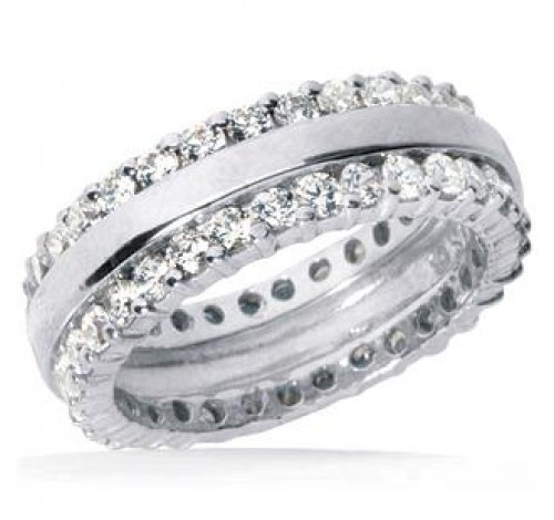  1.74 ct Round cut Diamond Eternity Wedding Band, 0.03 ct Each 