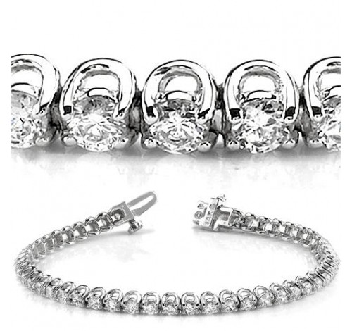  5 ct Round cut Diamond Tennis Bracelet, U Prong, 0.11 ct each 