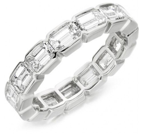  4.50 ct Emerald Cut Diamond Eternity Band, 0.25 ct Each, VS1 