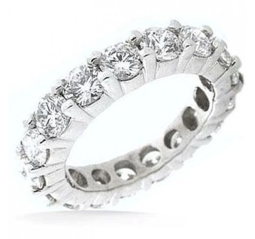  2.85 ct Round cut Diamond Eternity Wedding Band, 0.15 ct Each 