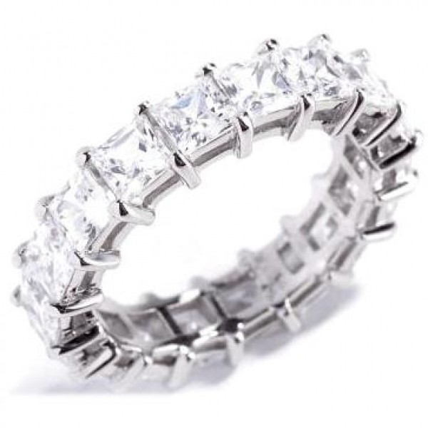 7.20 ct Princess cut Diamond Eternity Wedding Band, 0.40 ... (600 x 600 Pixel)