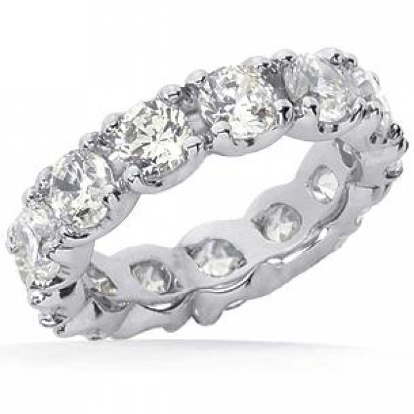 4.80 ct Round cut Diamond Eternity Wedding Band 0.30 ct Each