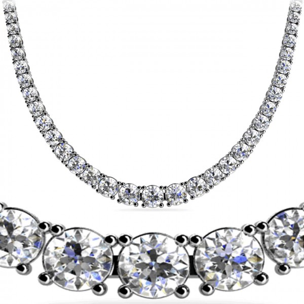 round diamond tennis necklace