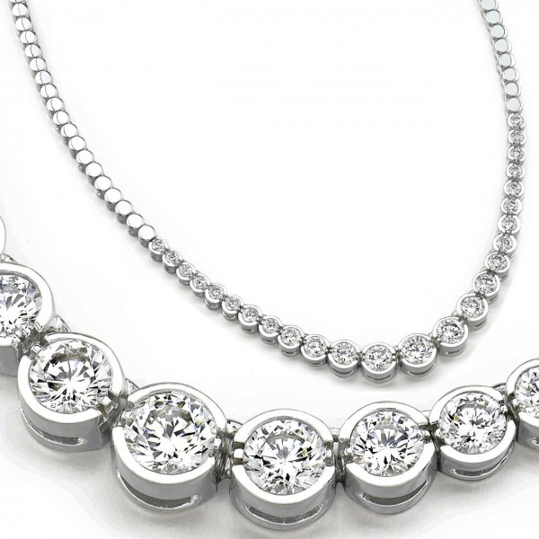 Round diamond discount tennis necklace