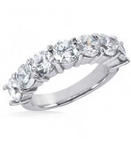  7 Round Cut Diamond Anniversary Ring, 0.15 ct Each, 1.05 tcw 