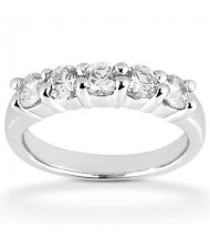  5 Round Cut Diamond Anniversary Ring, 0.20 ct Each, 1.00 tcw 