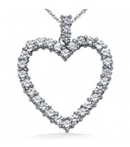 Heart Shape Diamond Pendant,  0.20 ct Each,  3.38 tcw