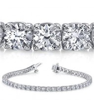  5.88 ct Round cut Diamond Tennis Bracelet, Prong, 0.10 ct each 