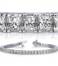  4 ct Princess cut Diamond Tennis Bracelet, 0.05 ct each 