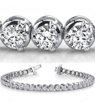  4.80 ct Round cut Diamond Tennis Bracelet, 3 Prong, 0.10 ct each 