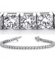  12.20 ct Round cut Diamond Tennis Bracelet, Prong, 0.33 ct each 