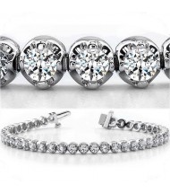  4.9 ct Round cut Diamond Tennis Bracelet Prong Set, 0.12 ct each 