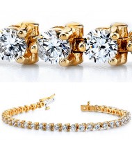  7.80 ct Round cut Diamond Tennis Bracelet, 0.20 ct each, 3 Prong 
