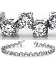  5 ct Round cut Diamond Tennis Bracelet, 0.07 ct each, Prong Set 