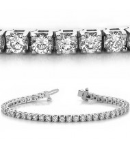  7.05 ct Round cut Diamond Tennis Bracelet, 0.15 ct each 