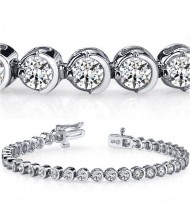  5 ct Round cut Diamond Tennis Bracelet, Half Bezel, 0.13 ct each 