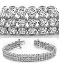  6.34 ct Round cut Diamond Tennis Bracelet, 3 Row, 0.03 ct each 