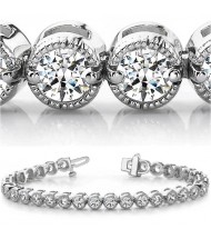 8.25 ct Round cut Millgrain Diamond Tennis Bracelet 0.25 ct each