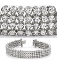  8.82 ct Round cut Diamond Tennis Bracelet, 4 Row, 0.03 ct each 