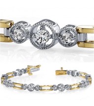 1.01 ct Round cut Diamond 14k Two Tone Gold Bracelet 