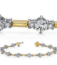 4 ct Round cut Diamond Two Tone Gold Bracelet 