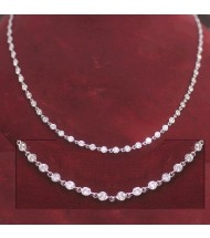 Round Diamond By The Yard Gold Necklace,  16 inch,  60 x 0.10 ct