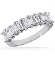 9 Emerald Cut Diamond Anniversary Ring,  0.20 ct Each,  1.80 tcw