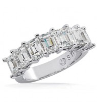 7 Emerald Cut Diamond Anniversary Ring,  0.25 ct Each,  1.75 tcw