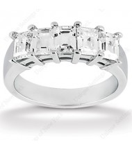 5 Emerald Cut Diamond Anniversary Ring,  0.31 ct Each,  1.55 tcw