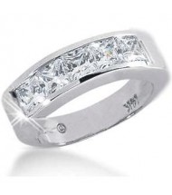 5 Princess Cut Diamond Anniversary Ring,  0.38 ct Each,  1.90 tcw